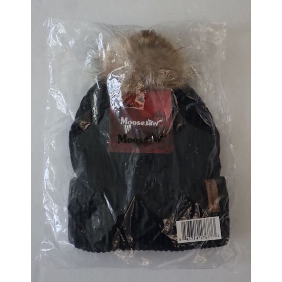 Moosejaw 8460447-W003A Women's One Size Black Winterfetti Pom Cuff Knit Beanie - Picture 8 of 8